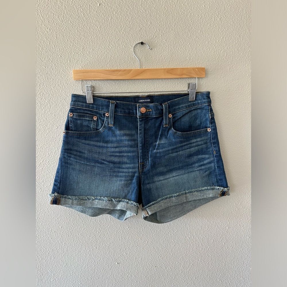 J Crew Stretch Medium Wash Jean Denim Shorts Size 28